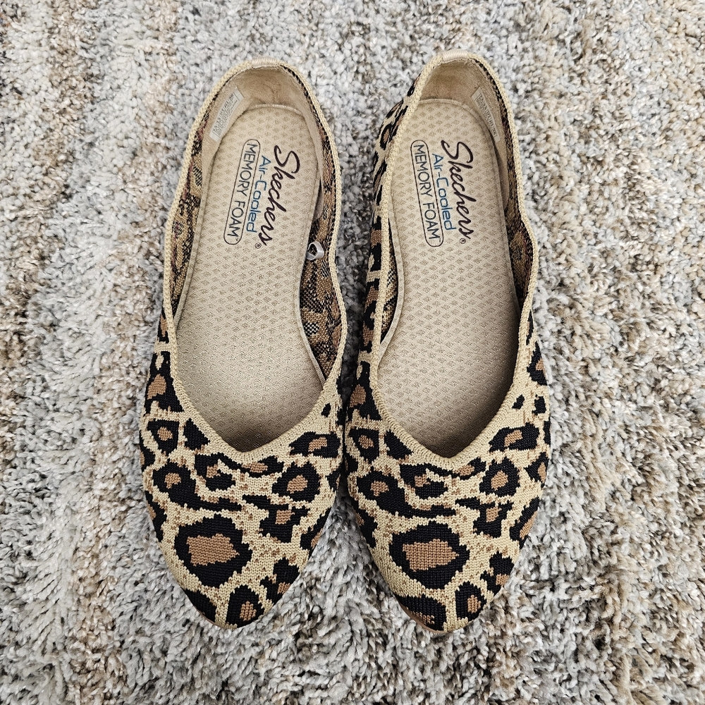 NWOT • Skechers Slip Ons • Air Cooled • Women's Sz 7, 7½ • Leopard Print
